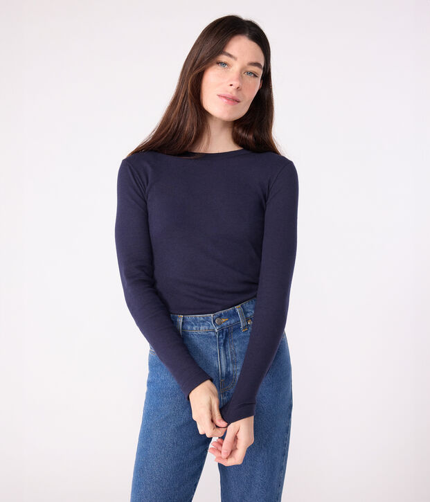 Camiseta Ic&oacute;nica de manga larga de lana y algod&oacute;n para mujer SMOKING