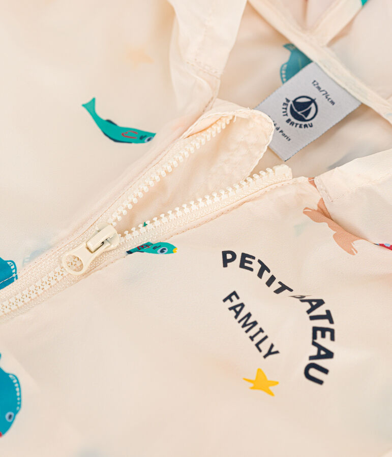 Cortavientos de poli&eacute;ster reciclado anti-UV para beb&eacute; crudo/multicolor