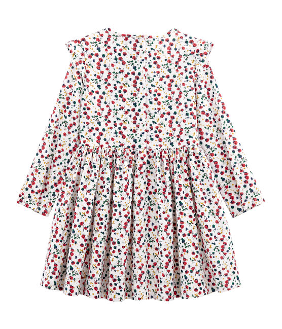 Vestido estampado para niña blanco MARSHMALLOW/blanco MULTICO