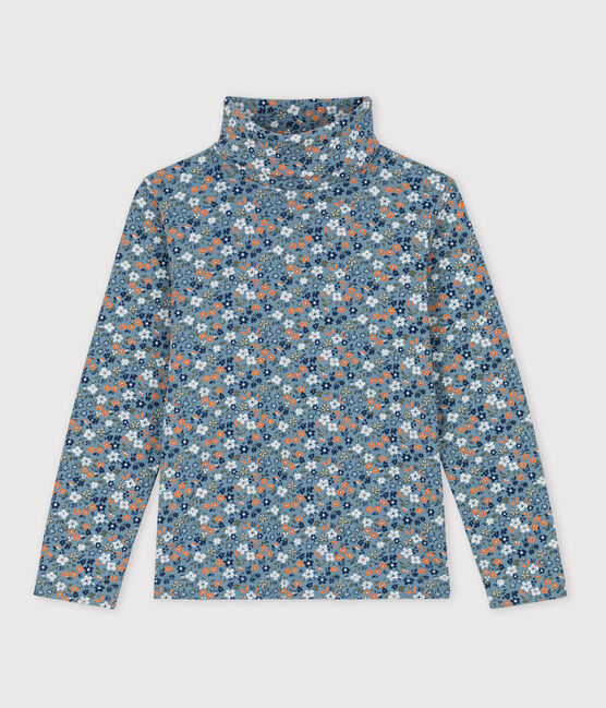 Prenda de cuello de cisne con estampado de flores de algodón de niña ROVER/ MULTICO