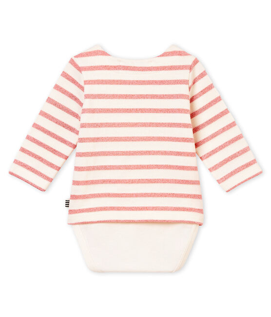 Body marinero brillante para bebé niña blanco MARSHMALLOW/rosa JOLI BRILLANT