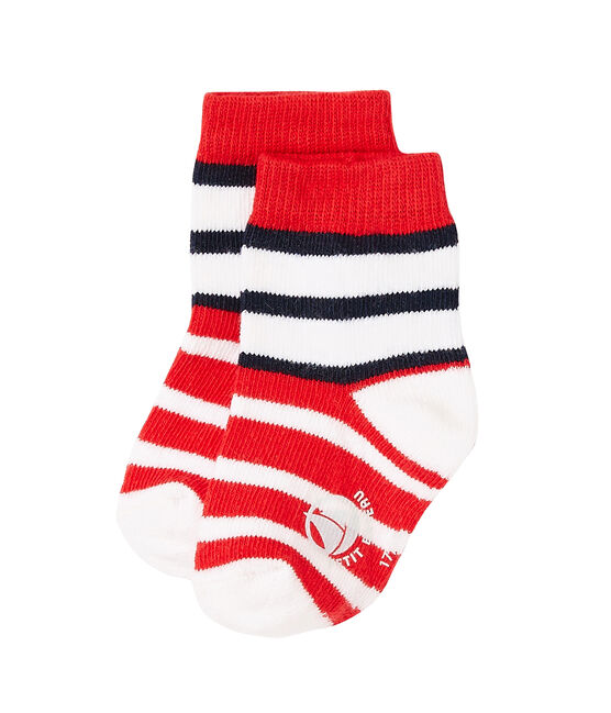 Calcetines de rayas para bebé niño rojo PEPS/blanco MULTICO