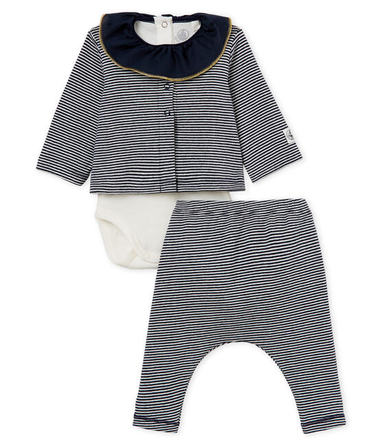 Conjunto 3 piezas de rayas para bebé niña variante 1