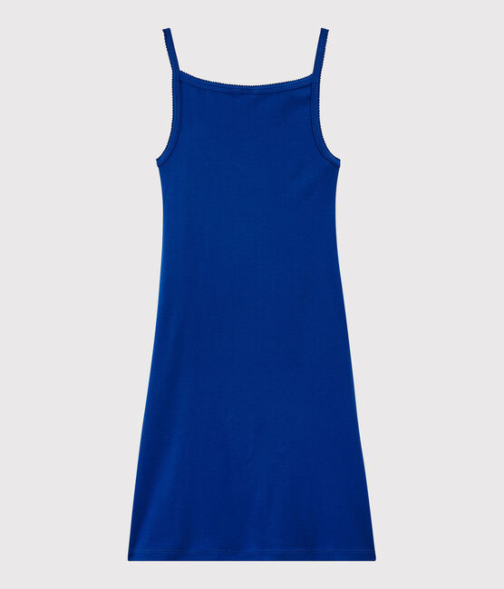 Vestido de tirantes emblemático de algodón de mujer azul SURF