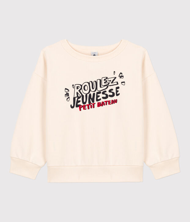 Sudadera estampada de mulet&oacute;n de ni&ntilde;a / ni&ntilde;o crudo