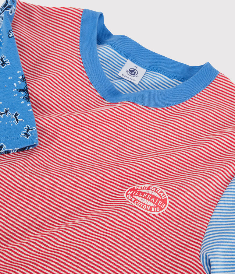 Camiseta L'ICONIQUE con cuello redondo de algod&oacute;n org&aacute;nico de mujer rojo PEPS/blanco MULTICO