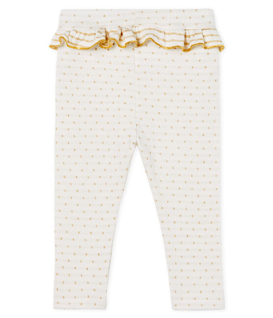 Leggings con volantes para bebé niña blanco MARSHMALLOW/amarillo OR