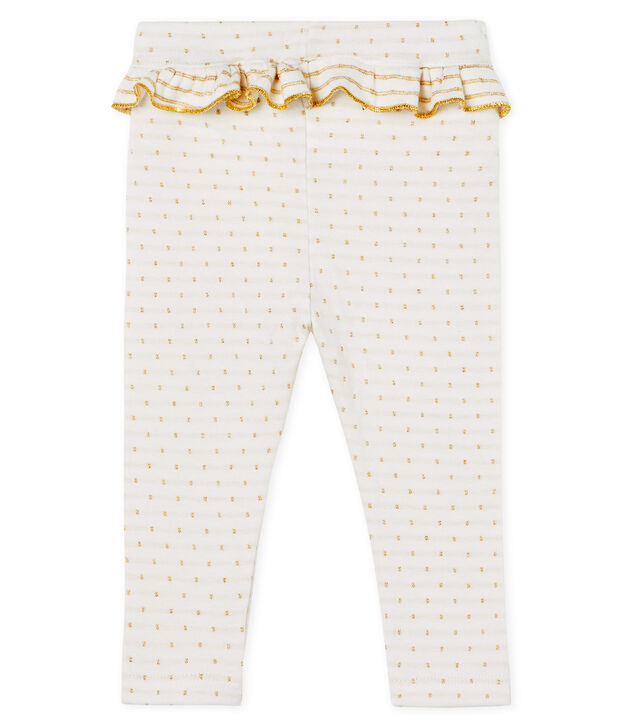 Leggings con volantes para beb&eacute; ni&ntilde;a blanco/amarillo