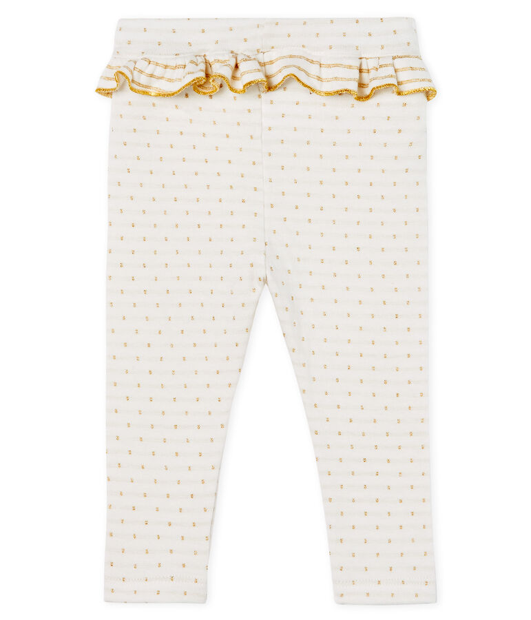 Leggings con volantes para beb&eacute; ni&ntilde;a blanco/amarillo