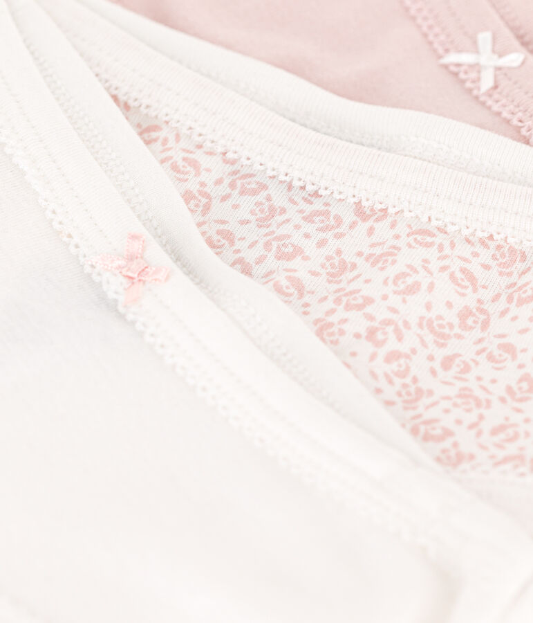 Juego de 3 braguitas infantiles de algod&oacute;n de talle alto multicolor