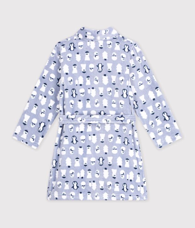 Bata polar infantil estampada azul/multicolor