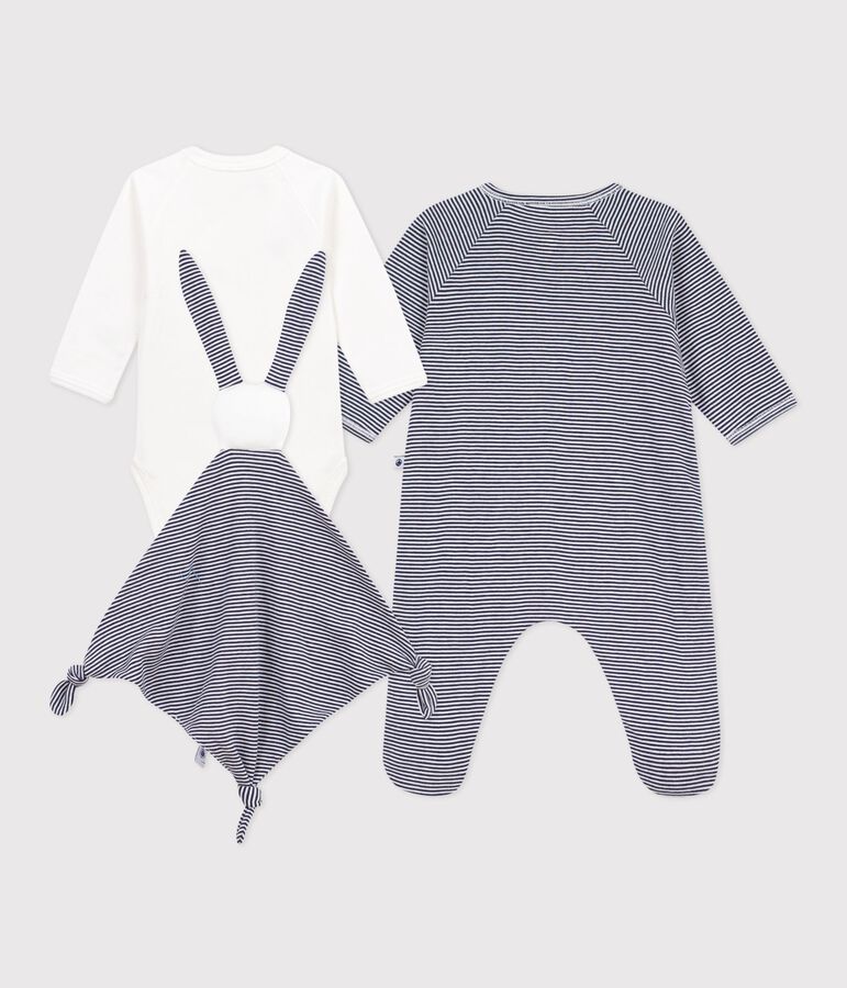 Estuche regalo de algod&oacute;n a rayas para reci&eacute;n nacido multicolor