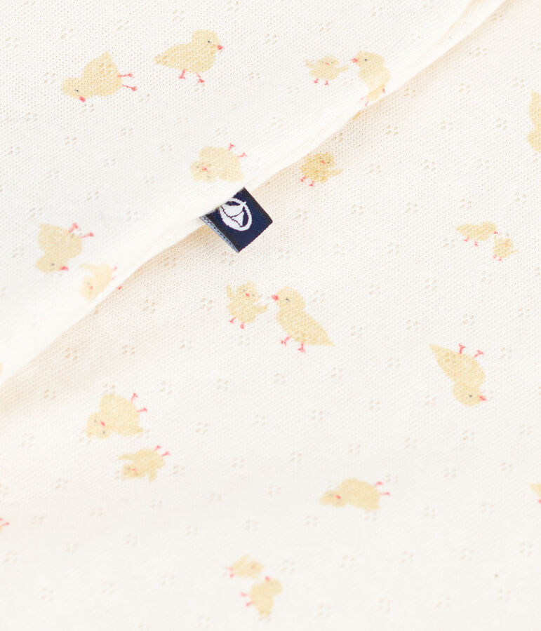 Mono de algod&oacute;n con estampado de pollitos para beb&eacute; crudo/multicolor