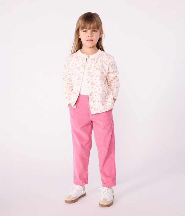 C&aacute;rdigan infantil de algod&oacute;n estampado crudo/multicolor