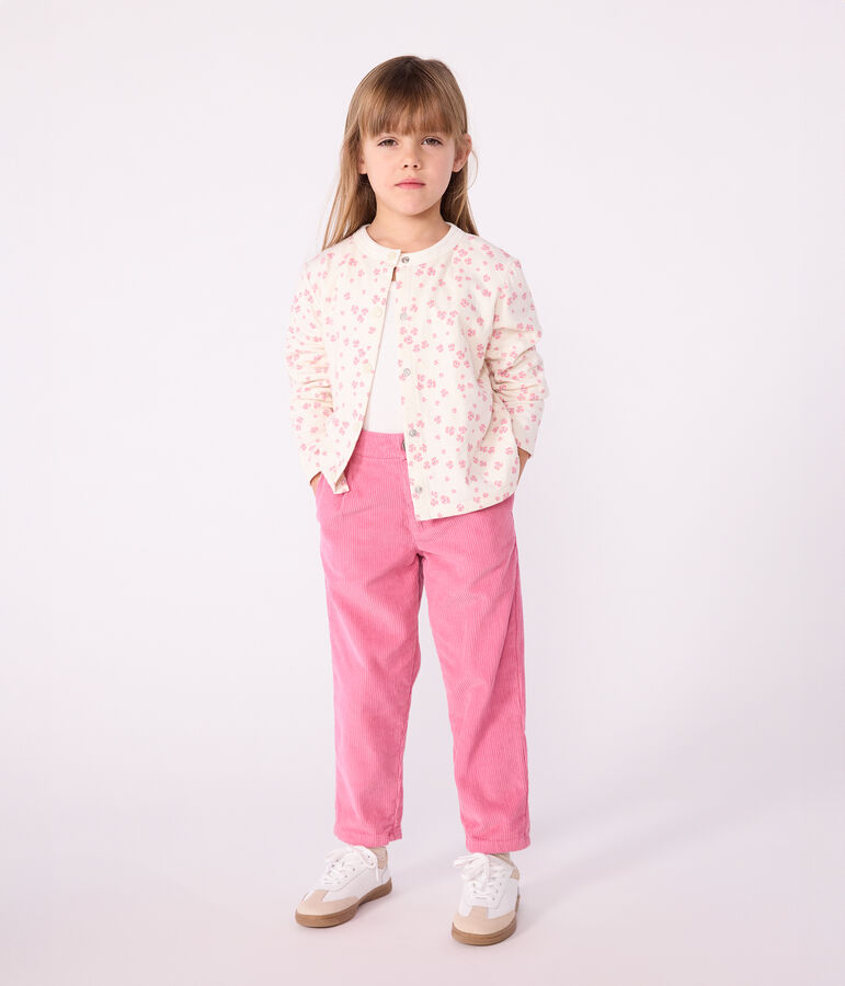 C&aacute;rdigan infantil de algod&oacute;n estampado crudo/multicolor
