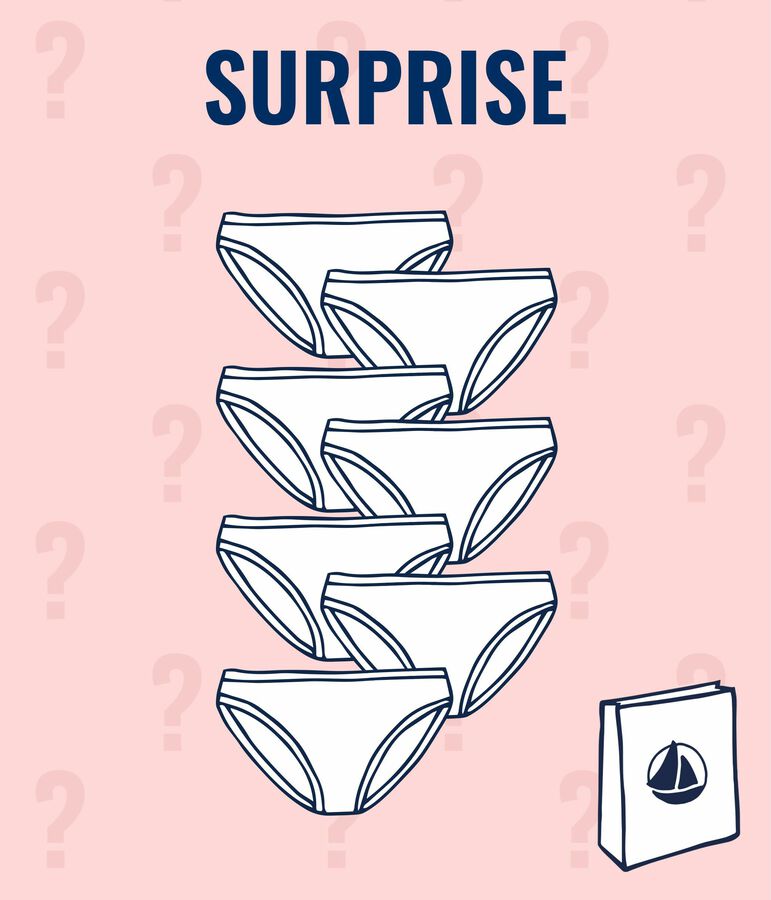 Juego sorpresa de 7 braguitas para ni&ntilde;a peque&ntilde;a multicolor