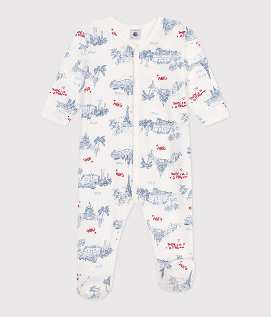 Pijama de algodón París para bebé blanco MARSHMALLOW/blanco MULTICO