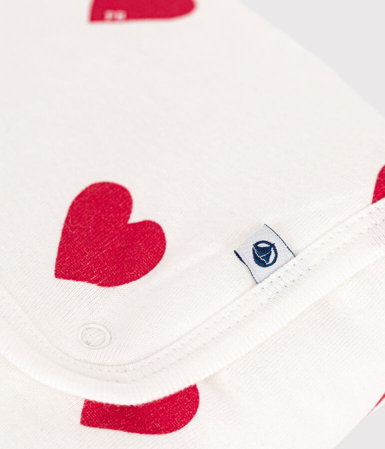 Cambiador de algod&oacute;n para beb&eacute; blanco/rojo