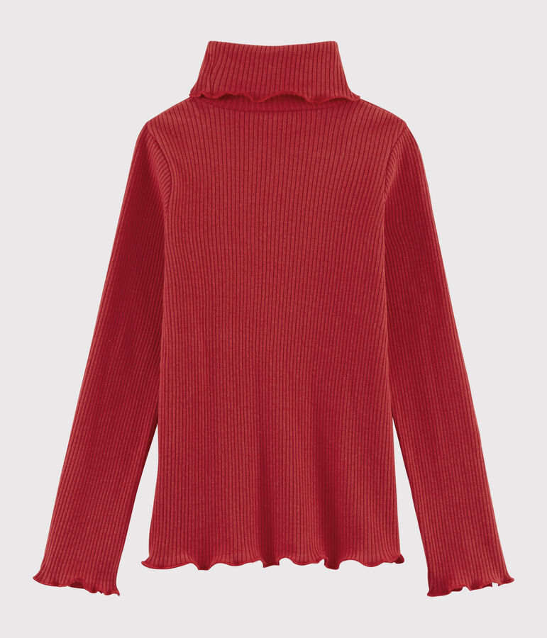 Jersey de cuello alto para ni&ntilde;a rojo