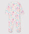 Pijama enterizo de jungla de algodón de bebé niña blanco MARSHMALLOW/blanco MULTICO
