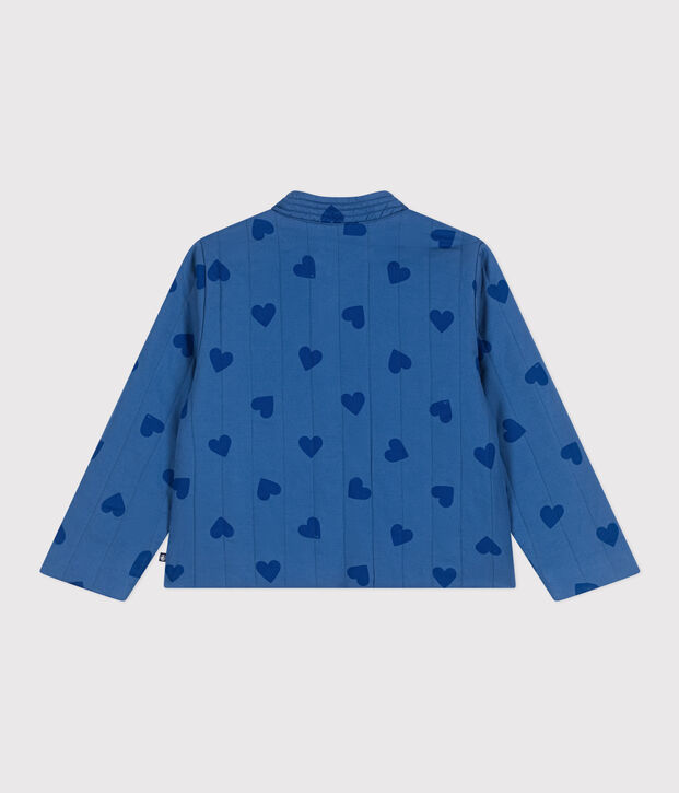Chaqueta infantil de algod&oacute;n con corazones azul/azul