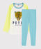 Pijama con estampado de leopardo de algodón de niño amarillo SUNNY/blanco MULTICO