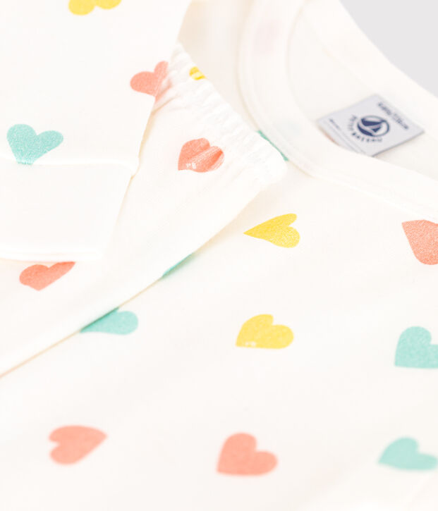 Pijama infantil muy ajustado en algod&oacute;n estampado blanco/multicolor