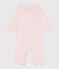 Pijama de algodón sin pies con cuello claudine para bebé rosa FLEUR
