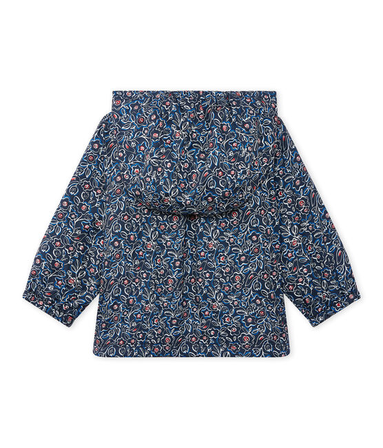 Chaqueta con capucha bebé niña estampada azul SMOKING/blanco MULTICO