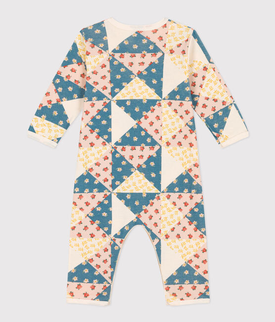 Pijama sin pies de algodón patchwork para bebé blanco AVALANCHE/ MULTICO