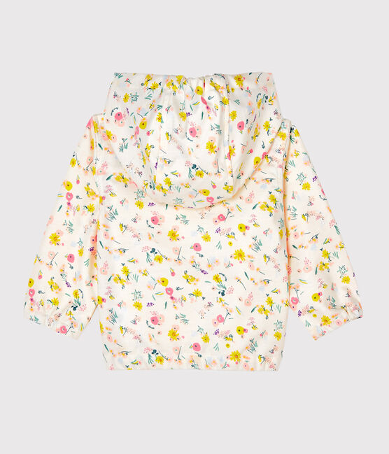 Cortavientos estampado para bebé unisex blanco MARSHMALLOW/rosa ROSE/ MULTICO