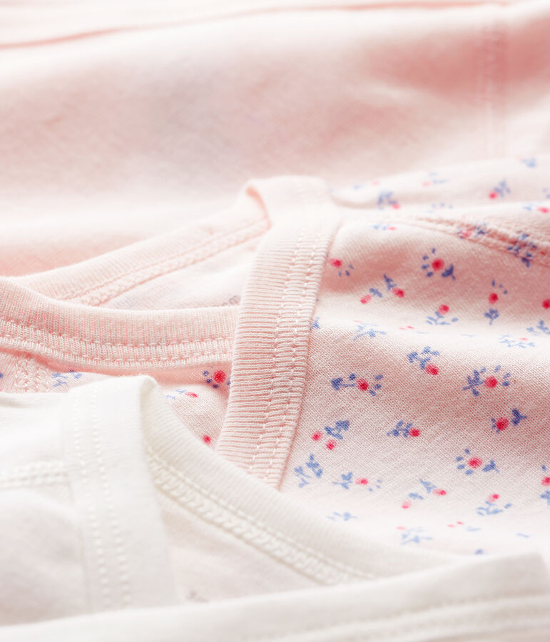 Lote de 3 bodys cruzados de manga corta de beb&eacute; de algod&oacute;n ecol&oacute;gico multicolor