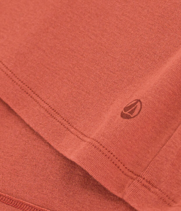 Camiseta La Ic&oacute;nica lisa de algod&oacute;n con cuello de pico para mujer marron