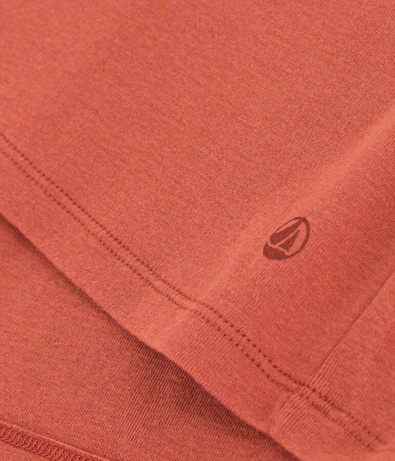 Camiseta La Ic&oacute;nica lisa de algod&oacute;n con cuello de pico para mujer marron FAMEUX