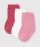 3 pares de calcetines de algod&oacute;n calado con corazones para beb&eacute; multicolor