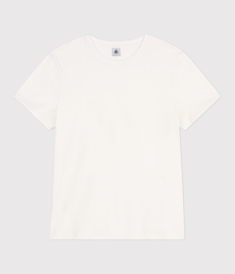 Camiseta Recta de algod&oacute;n liso para mujer blanco