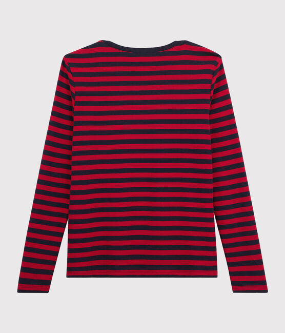 Camiseta a rayas para mujer azul SMOKING/rojo TERKUIT