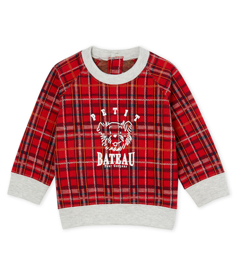 Sudadera de cuadros para beb&eacute; ni&ntilde;o rojo/multicolor