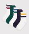 5 pares de calcetines infantiles lisos de algod&oacute;n multicolor