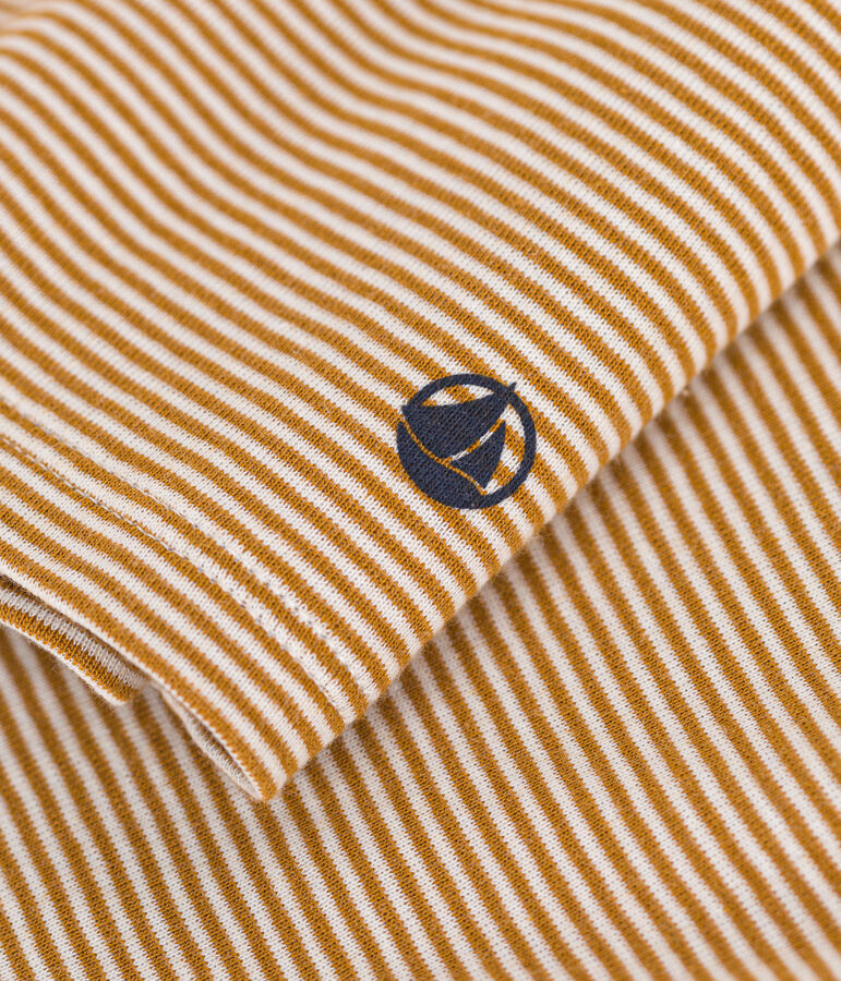 Camiseta Iconique de cuello vuelto de algod&oacute;n para mujer marron CUIVRE/ MARSHMALLOW