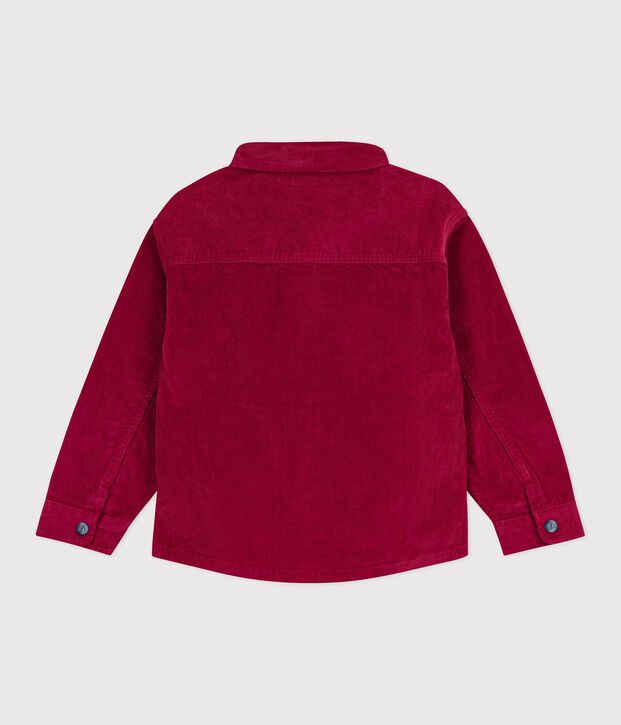 Camisa infantil lisa de pana rojo