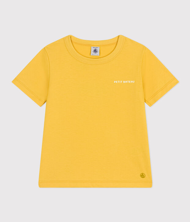 Camiseta estampada de jersey ligero para ni&ntilde;o amarillo