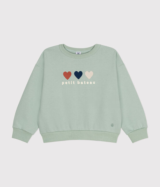 Sudadera de felpa para niña verde HERBIER