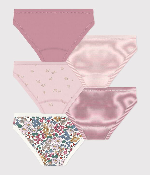 Juego de braguitas infantiles de algod&oacute;n con flores multicolor