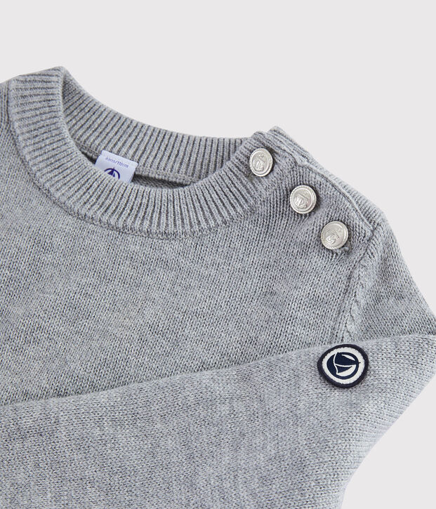 Jersey de lana y algod&oacute;n para ni&ntilde;a gris