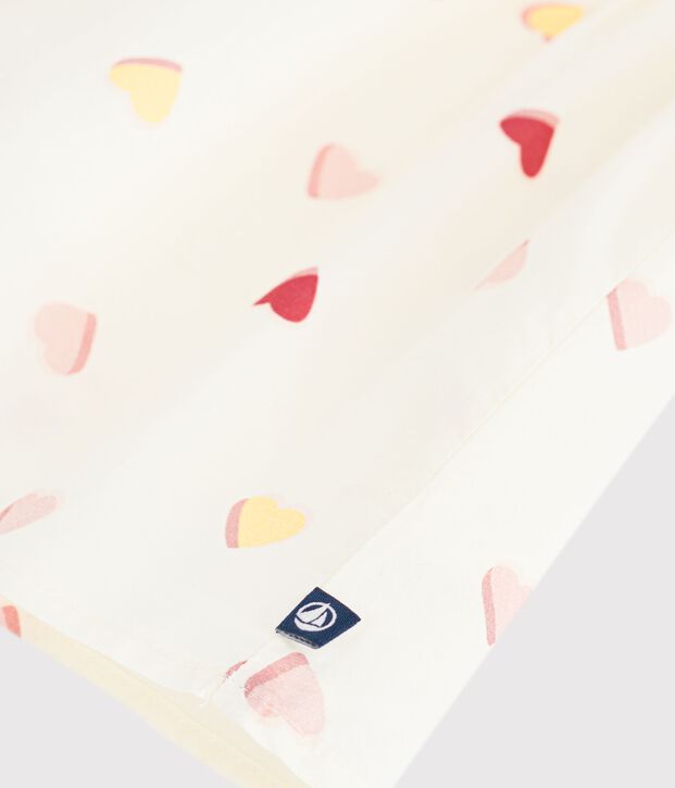 Blusa sin mangas de popelina de algod&oacute;n con estampado de corazones para beb&eacute; crudo/multicolor