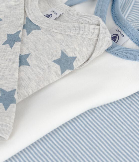 Juego de bodis de algodón de manga larga con estampado de estrellas para bebé variante 1