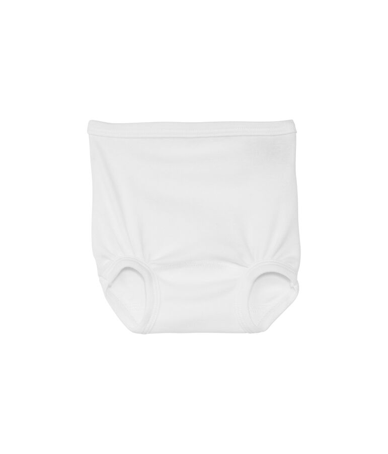 Baby plain cotton gathered pants blanco Ecume