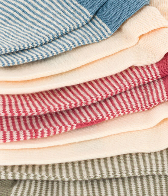 Juego de 5 pares de calcetines de punto de algodón con rayas para niños variante 1