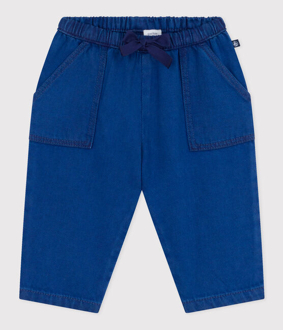Pantalón de algodón lyocell para bebé azul INCOGNITO